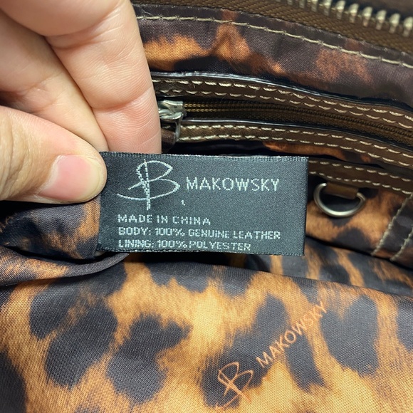 B. Makowsky Brown Leather Handbag - Picture 11 of 12